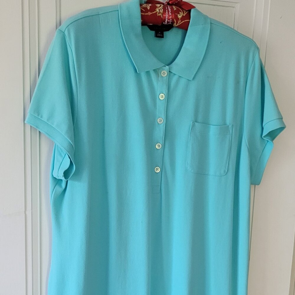 LAND'S END: Summer Blue Polo Shirt Dress